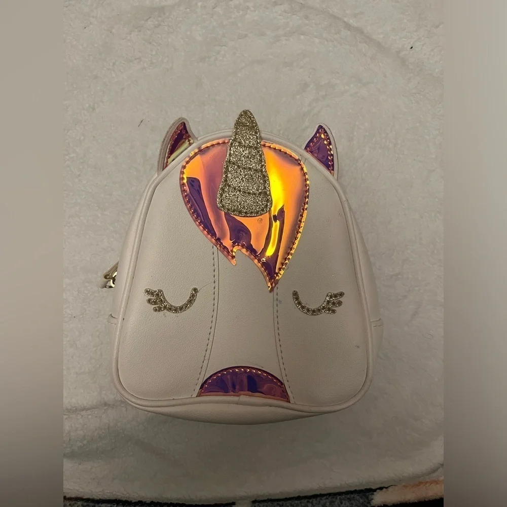 2 Pc Cat & Jack Bath Body Works Unicorn Style Crossbody Cupcake and Makeup Bag